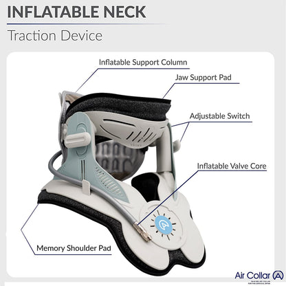 Neck Traction Device by Air Collar - Neck Stretcher - Cervical Traction Device - Neck & Shoulder Pain Relief - Stretcher Collar for Improved Spine Alignment (2nd Gen Electric Pump) - See Size Chart*