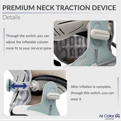 Neck Traction Device by Air Collar - Neck Stretcher - Cervical Traction Device - Neck & Shoulder Pain Relief - Stretcher Collar for Improved Spine Alignment (2nd Gen Electric Pump) - See Size Chart*