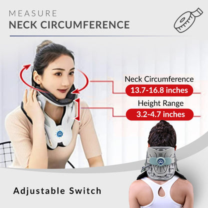 Neck Traction Device by Air Collar - Neck Stretcher - Cervical Traction Device - Neck & Shoulder Pain Relief - Stretcher Collar for Improved Spine Alignment (2nd Gen Electric Pump) - See Size Chart*