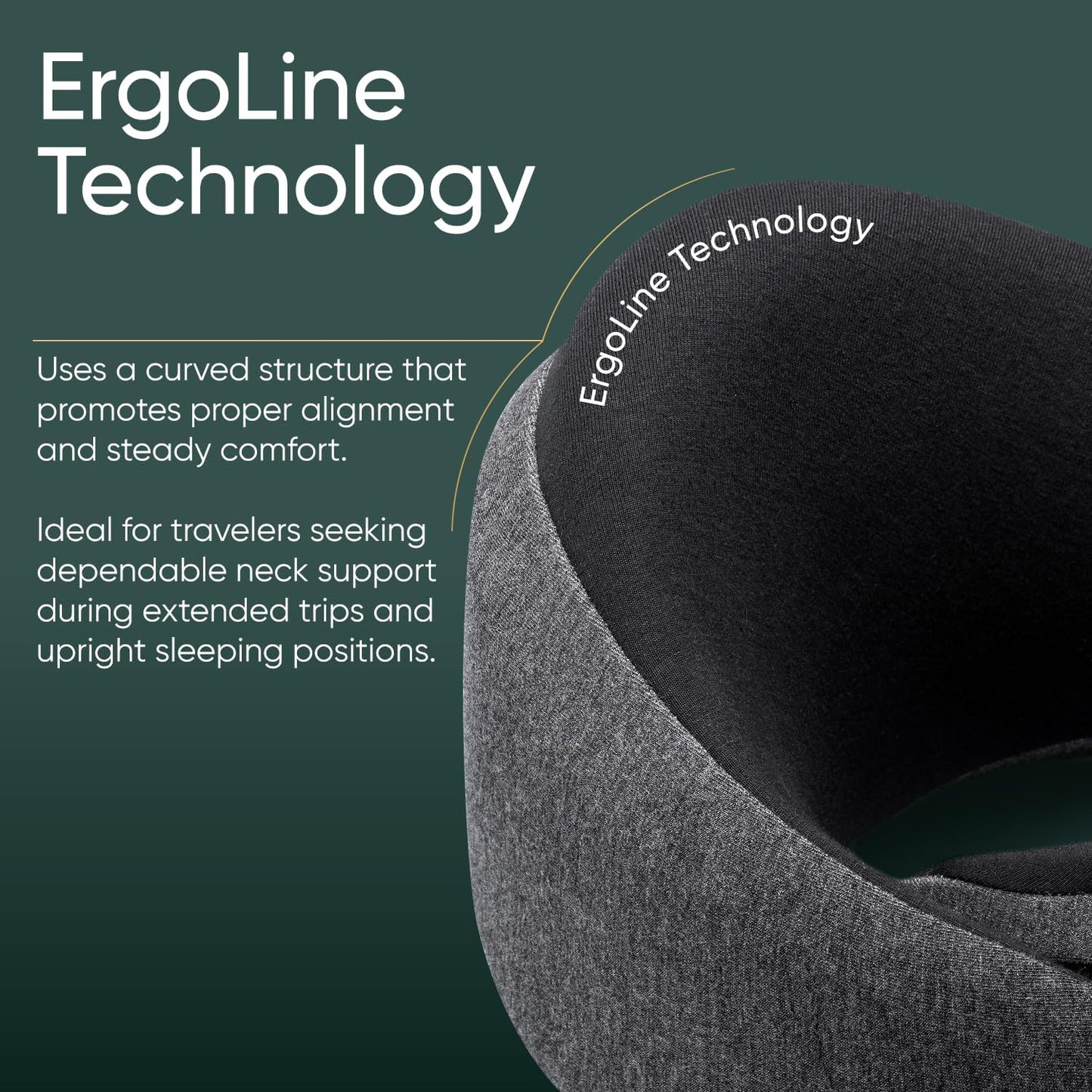 Travel Neck Pillow for Airplanes, Long Haul Flight Kit, Grey