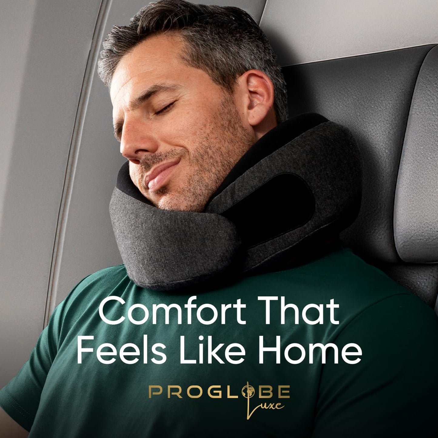 Travel Neck Pillow for Airplanes, Long Haul Flight Kit, Grey