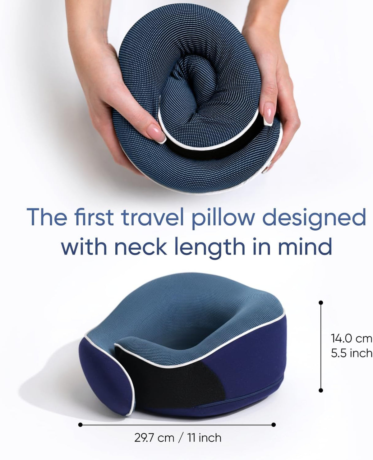 Travel Neck Pillow for Airplanes, Long Haul Flight Kit, Grey