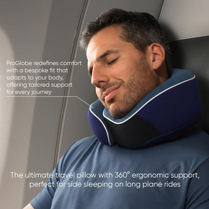 Travel Neck Pillow for Airplanes, Long Haul Flight Kit, Grey
