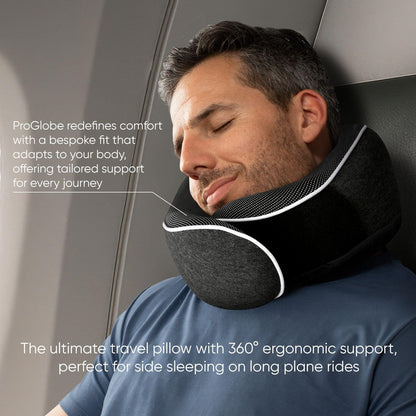 Travel Neck Pillow for Airplanes, Long Haul Flight Kit, Grey