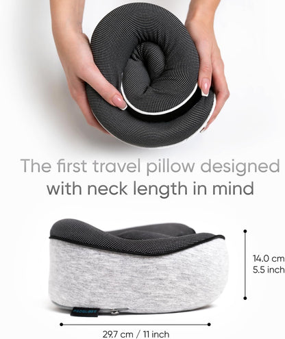 Travel Neck Pillow for Airplanes, Long Haul Flight Kit, Grey
