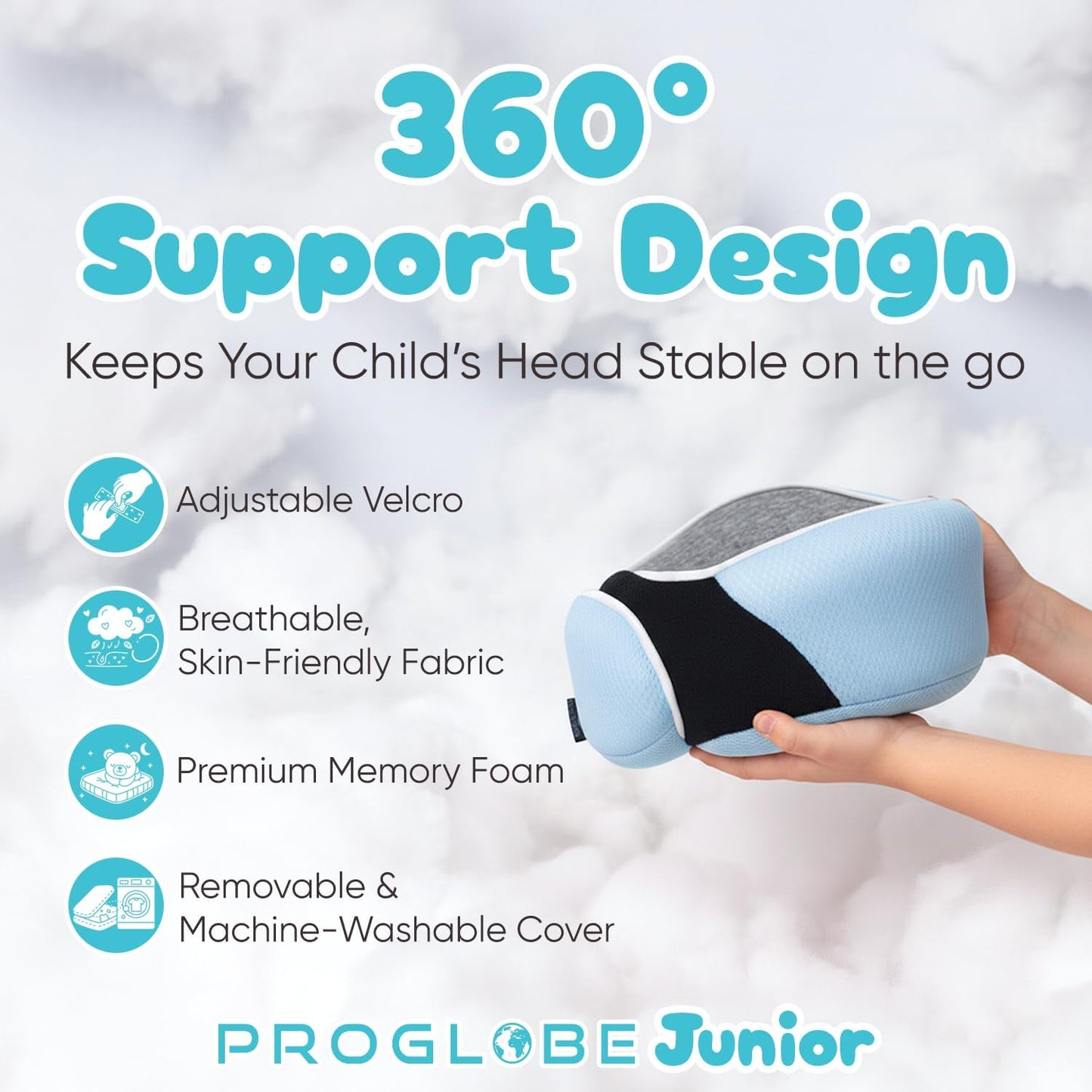 Travel Neck Pillow for Airplanes, Long Haul Flight Kit, Grey