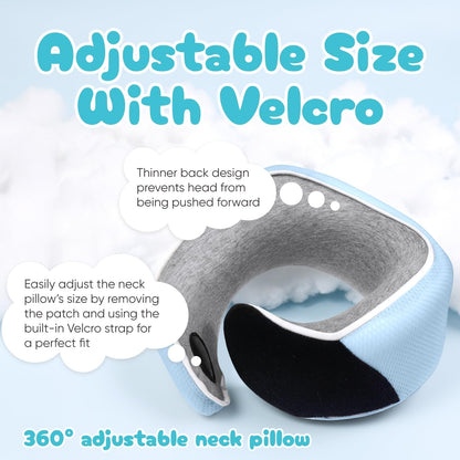 Travel Neck Pillow for Airplanes, Long Haul Flight Kit, Grey