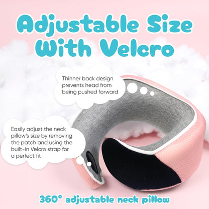 Travel Neck Pillow for Airplanes, Long Haul Flight Kit, Grey