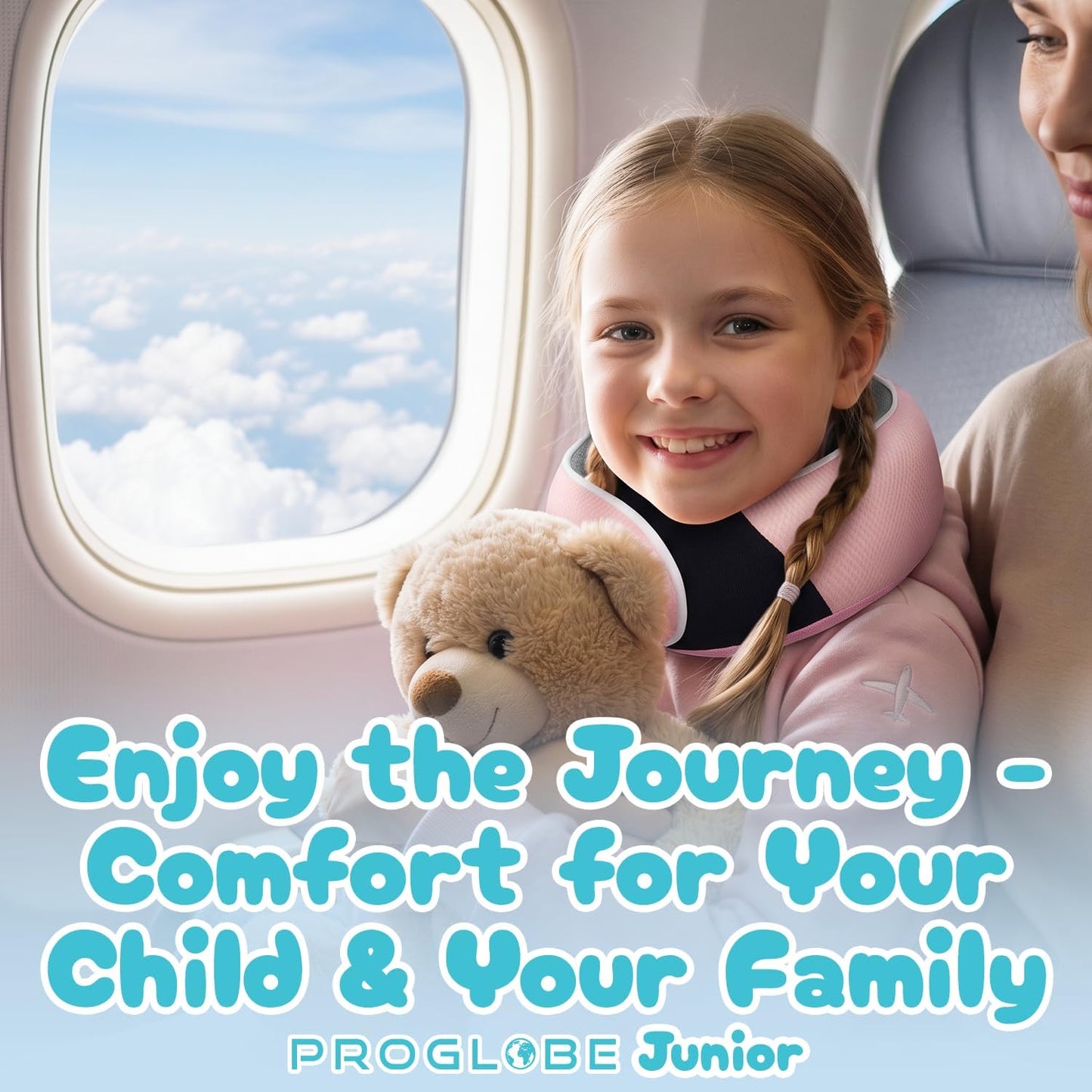 Travel Neck Pillow for Airplanes, Long Haul Flight Kit, Grey