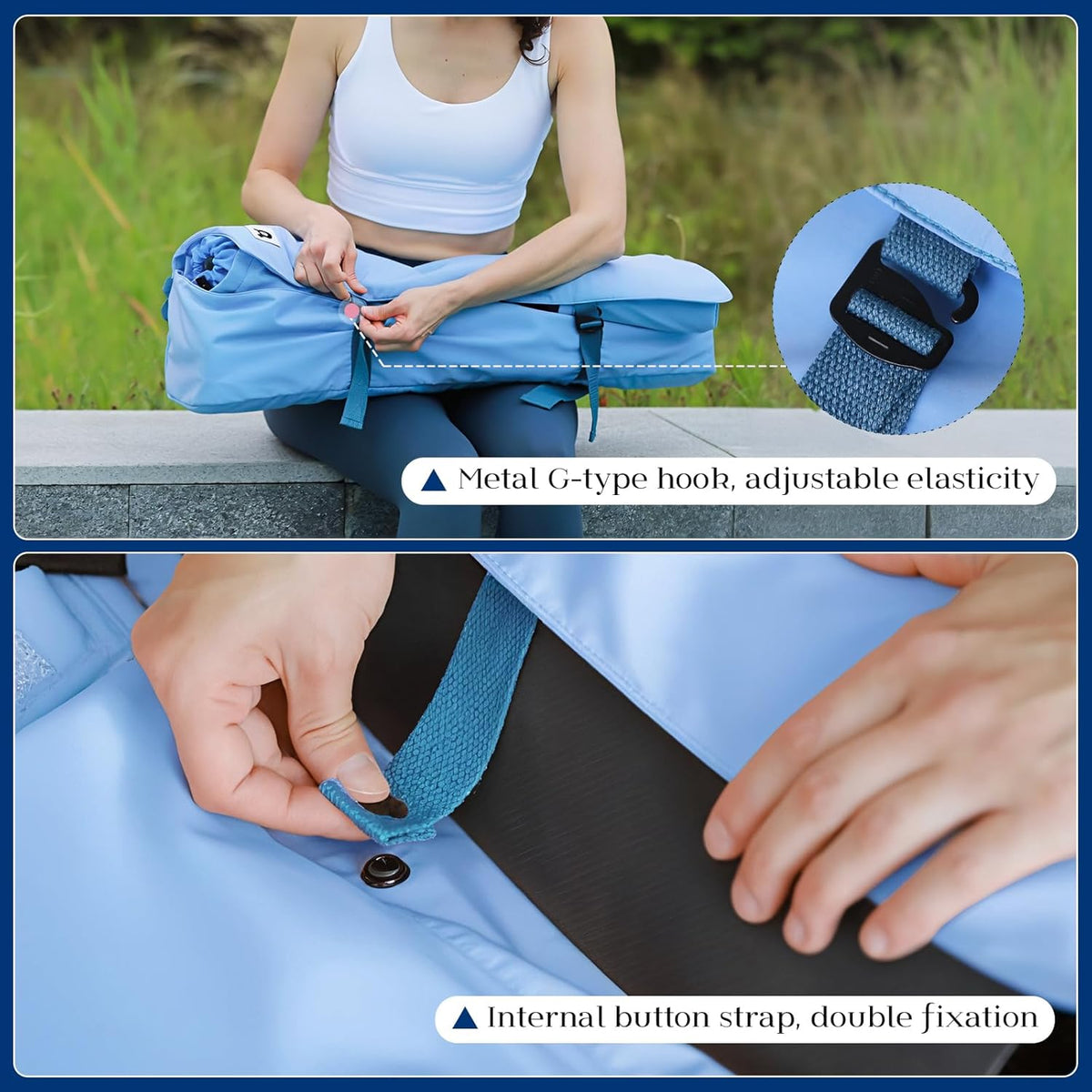 Yoga Mat Bag | Padded Adjustable Shoulder Strap | Fits Up to 26" Mats | Multi-Pocket Storage for Essentials | Heavy-Duty G-Hook Closure | Lightweight & Durable for Yoga, Pilates & Fitness
