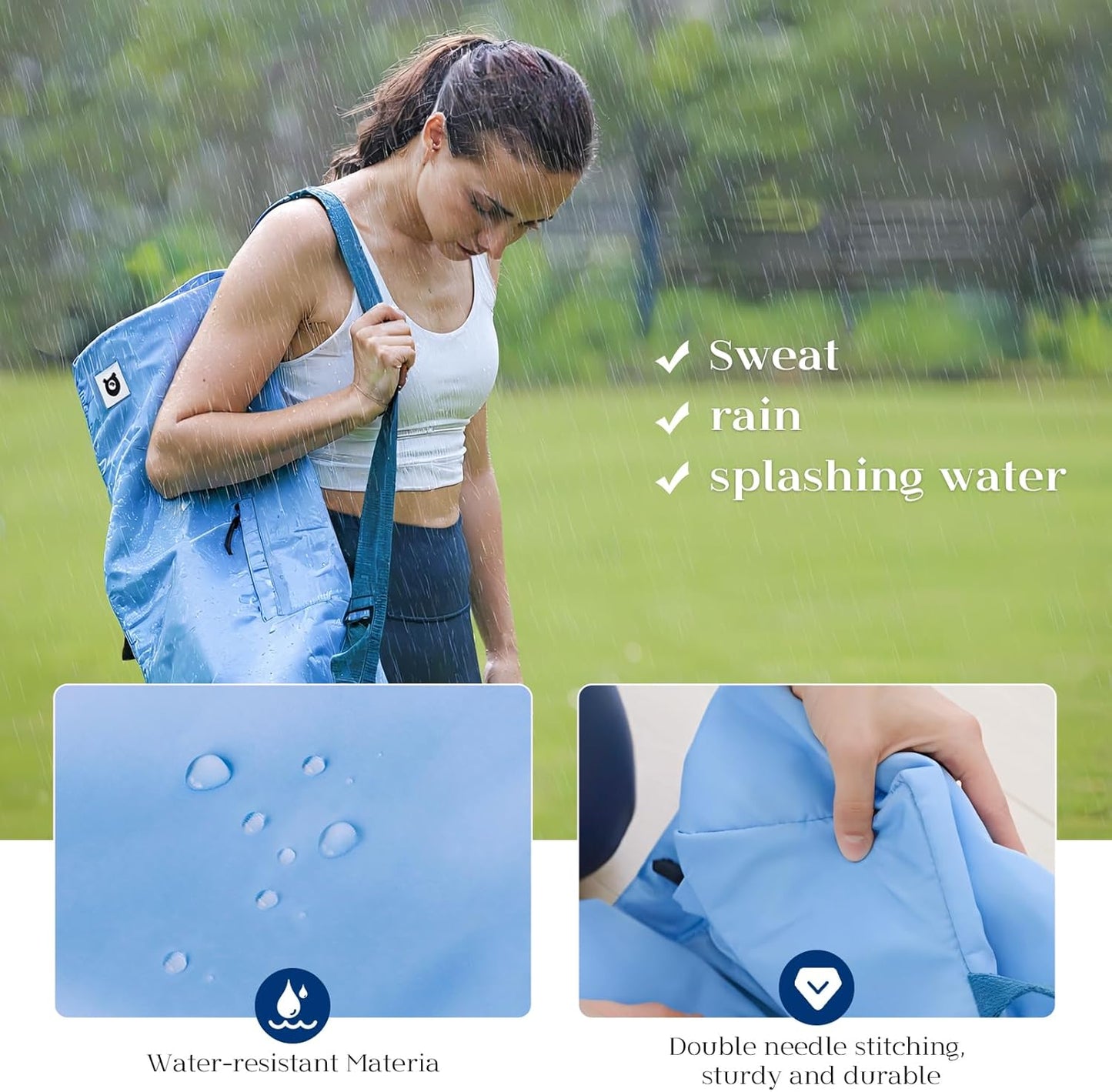 Yoga Mat Bag | Padded Adjustable Shoulder Strap | Fits Up to 26" Mats | Multi-Pocket Storage for Essentials | Heavy-Duty G-Hook Closure | Lightweight & Durable for Yoga, Pilates & Fitness