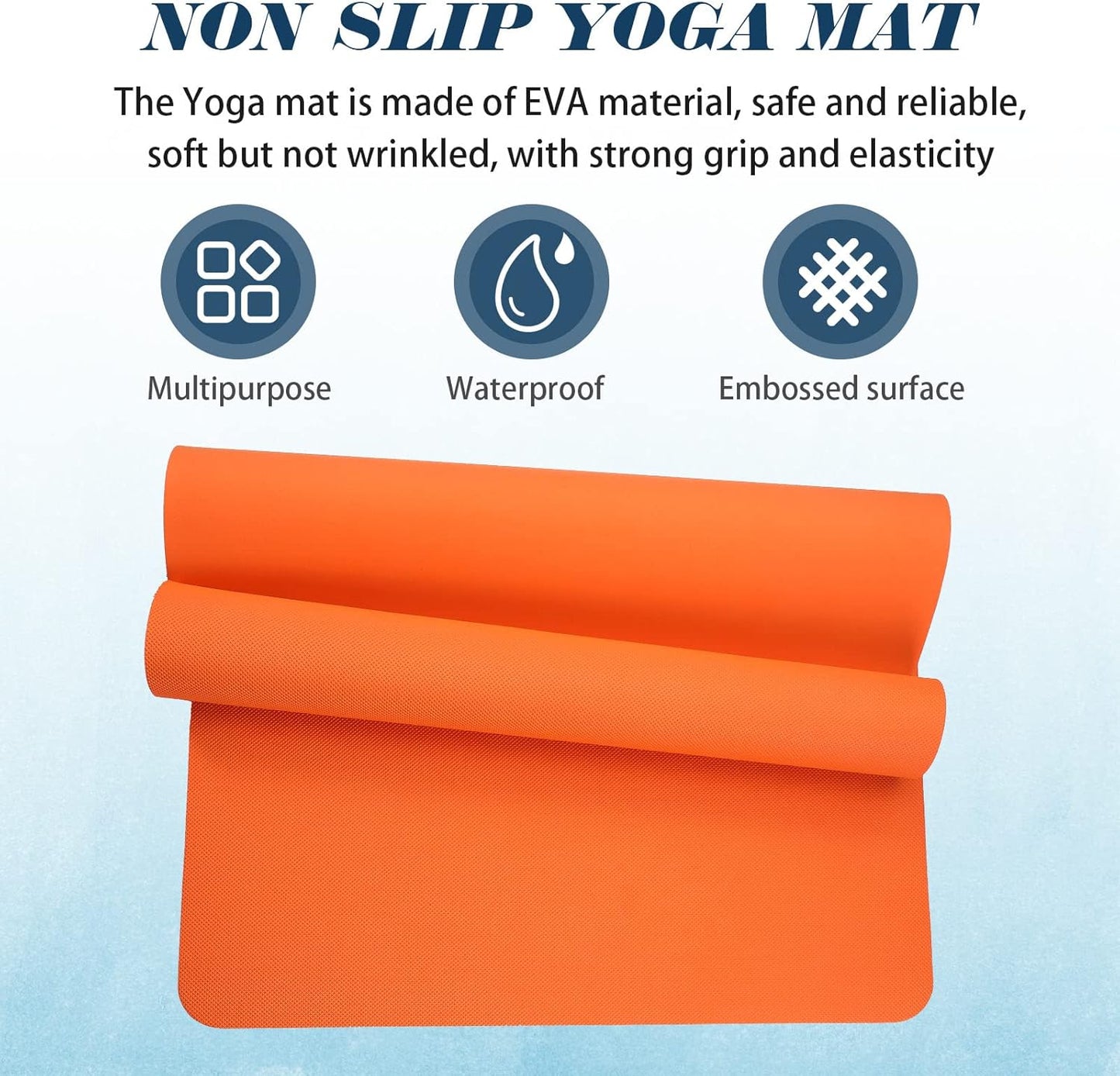 16 Pack 68" x 24" x 4 mm Yoga Mats Bulk Gym Bundle Thick Eva for Kids and Adult Latex Free Exercise with Non Slip Texture for Outdoor Yoga, Workout or Pilates
