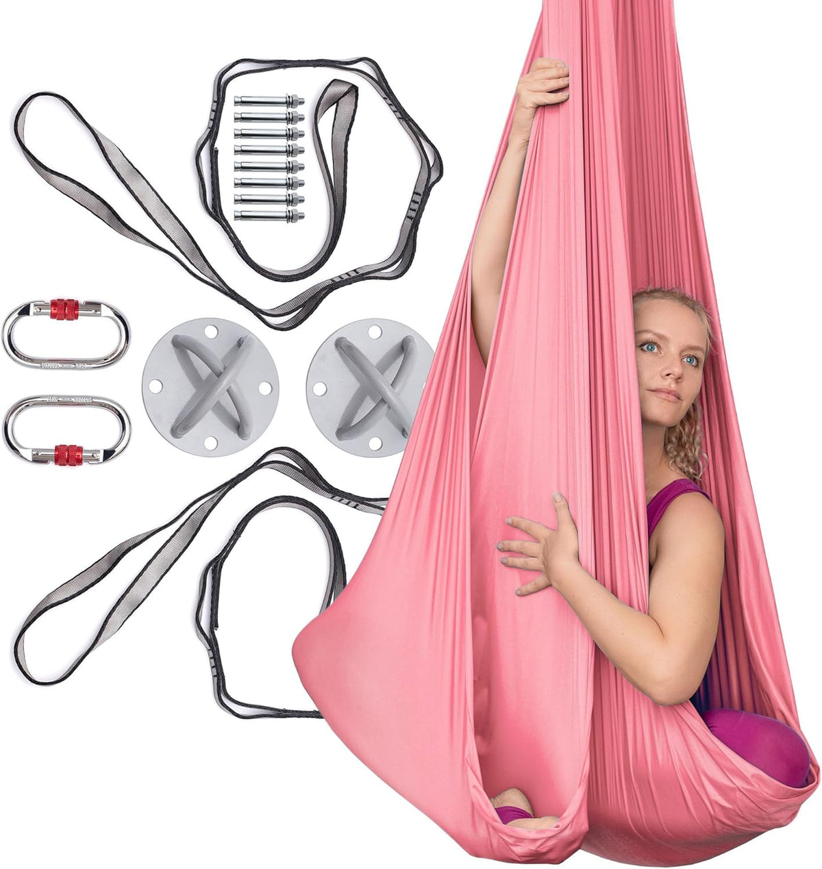 Aerial Silks Kit for Home - Premium Yoga Swing for Adults with 660 lbs Capacity - Versatile Aerial Yoga Hammock for Gymnastics Training