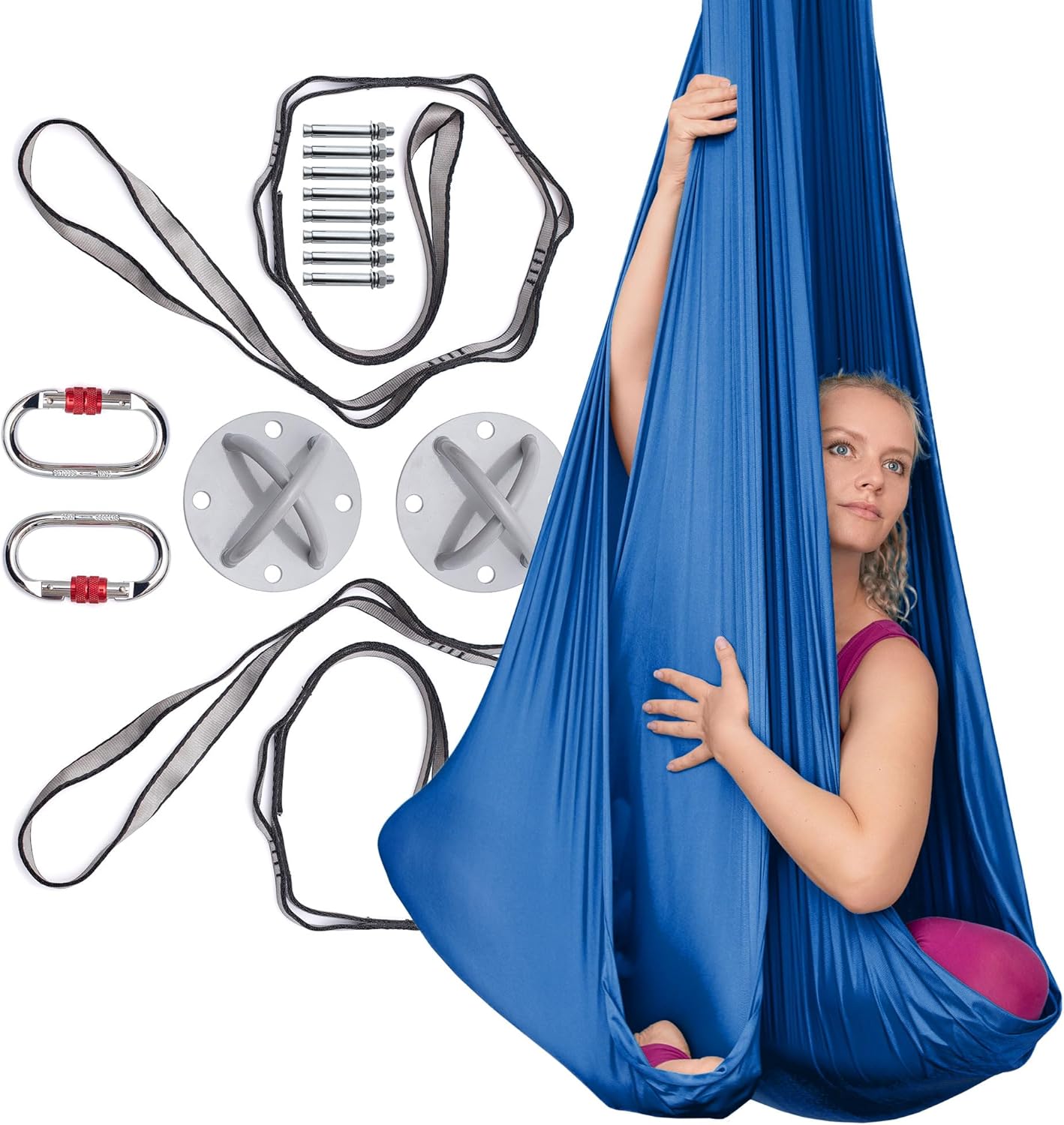 Aerial Silks Kit for Home - Premium Yoga Swing for Adults with 660 lbs Capacity - Versatile Aerial Yoga Hammock for Gymnastics Training