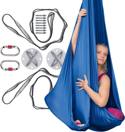Aerial Silks Kit for Home - Premium Yoga Swing for Adults with 660 lbs Capacity - Versatile Aerial Yoga Hammock for Gymnastics Training