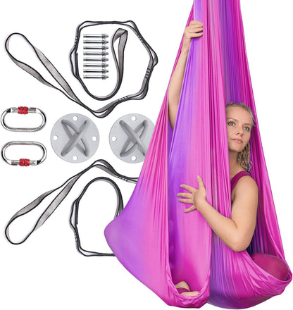 Aerial Silks Kit for Home - Premium Yoga Swing for Adults with 660 lbs Capacity - Versatile Aerial Yoga Hammock for Gymnastics Training