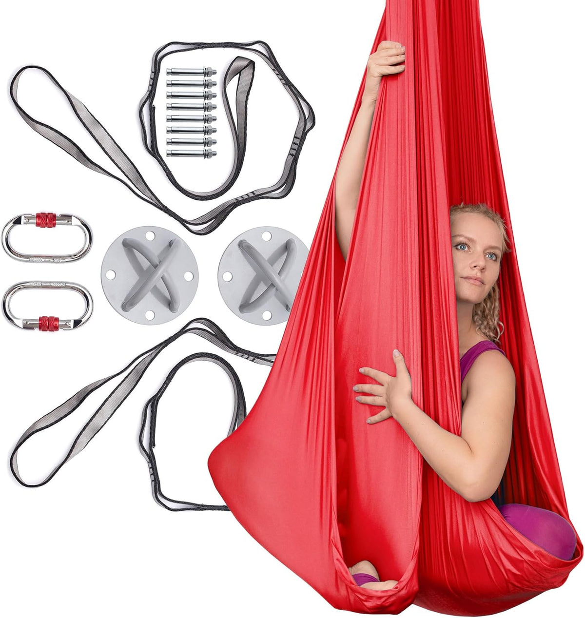 Aerial Silks Kit for Home - Premium Yoga Swing for Adults with 660 lbs Capacity - Versatile Aerial Yoga Hammock for Gymnastics Training