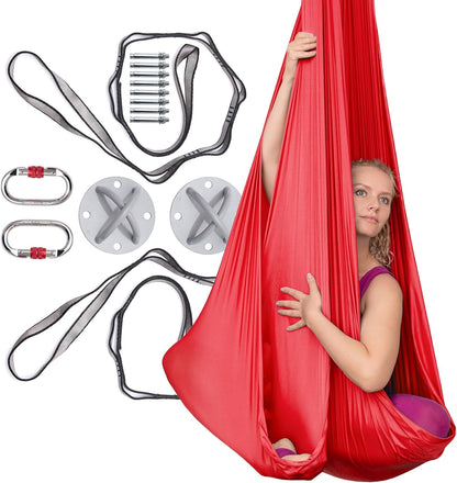 Aerial Silks Kit for Home - Premium Yoga Swing for Adults with 660 lbs Capacity - Versatile Aerial Yoga Hammock for Gymnastics Training