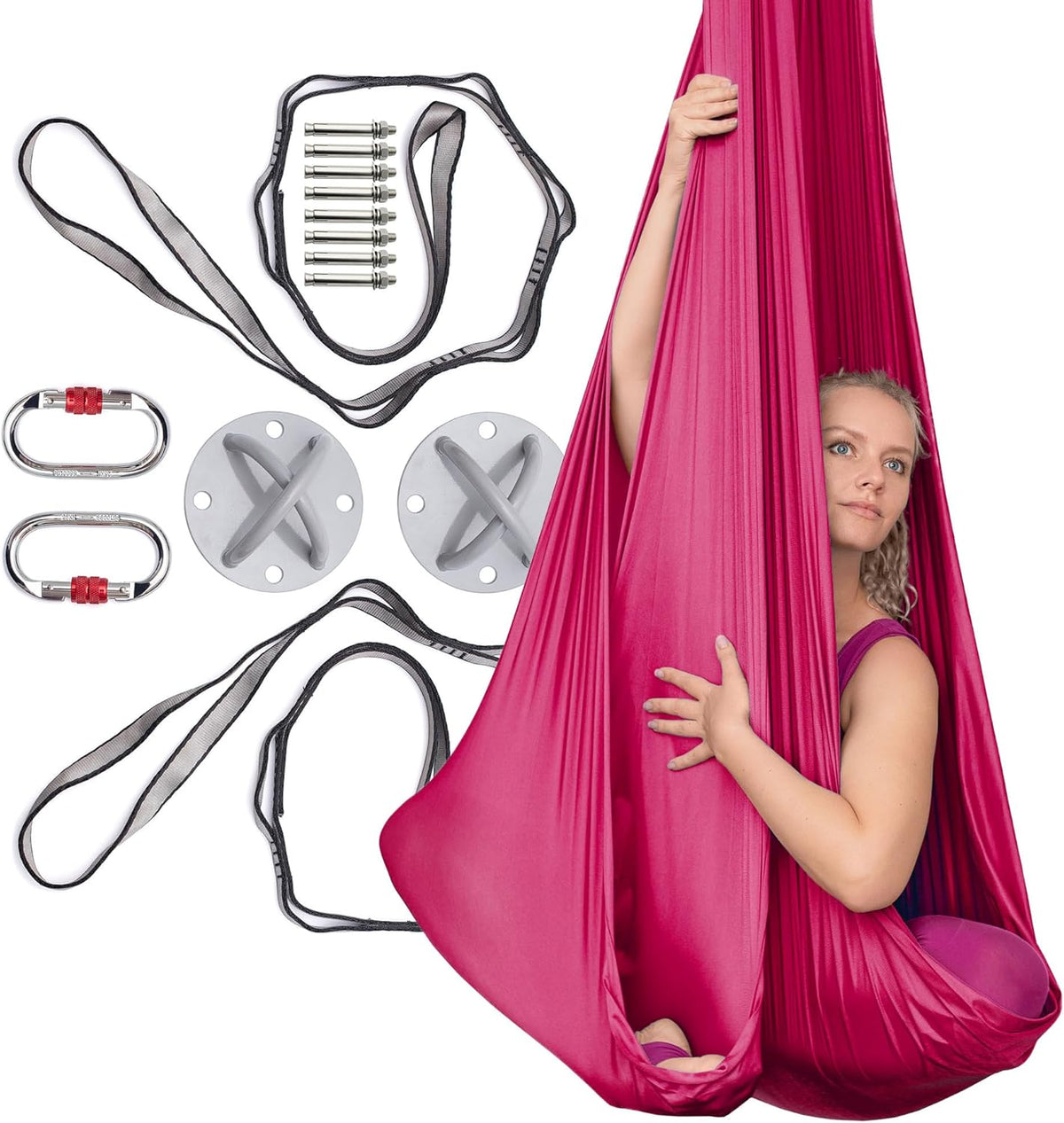 Aerial Silks Kit for Home - Premium Yoga Swing for Adults with 660 lbs Capacity - Versatile Aerial Yoga Hammock for Gymnastics Training