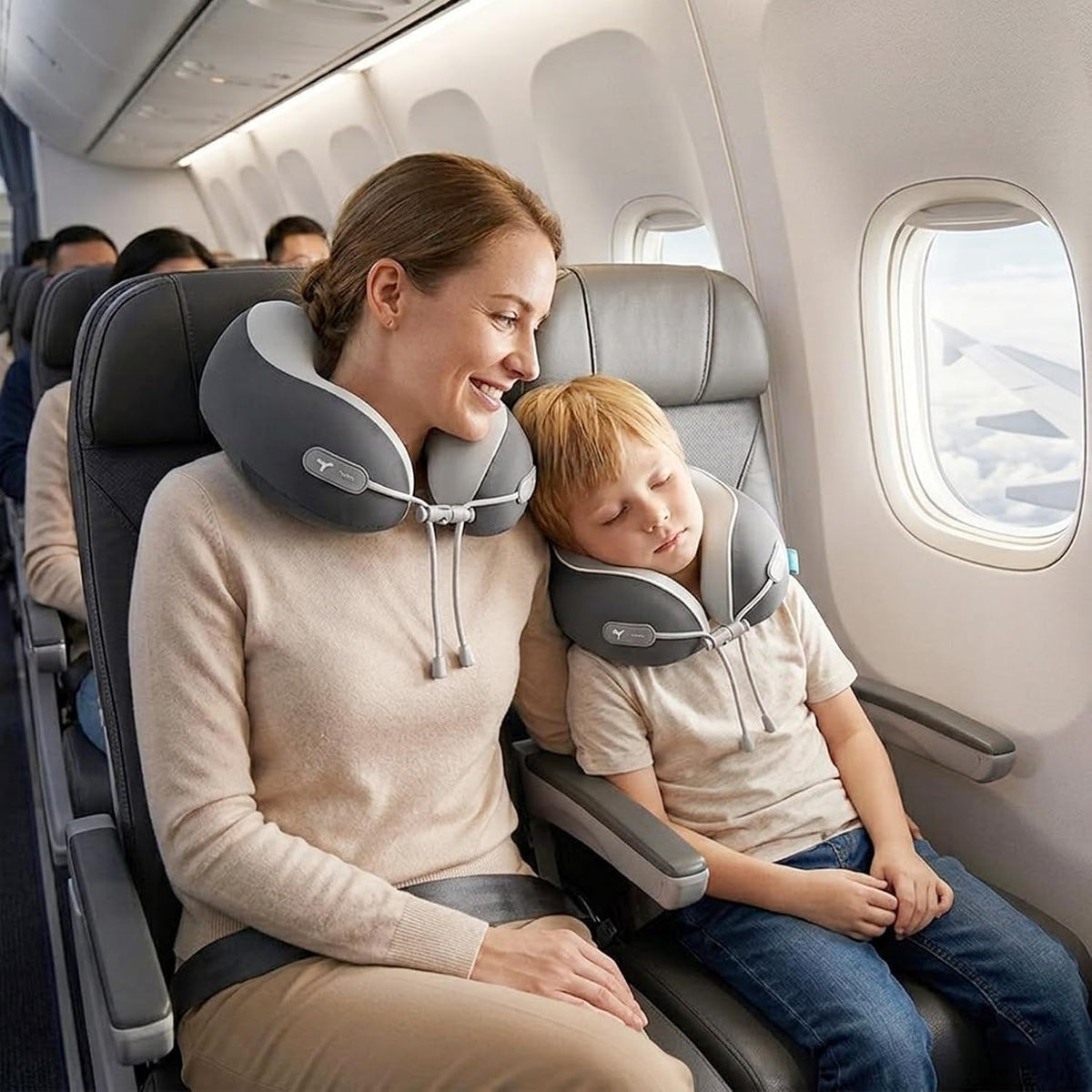 Travel Neck Pillow,Memory Foam Airplane Pillow, Pink