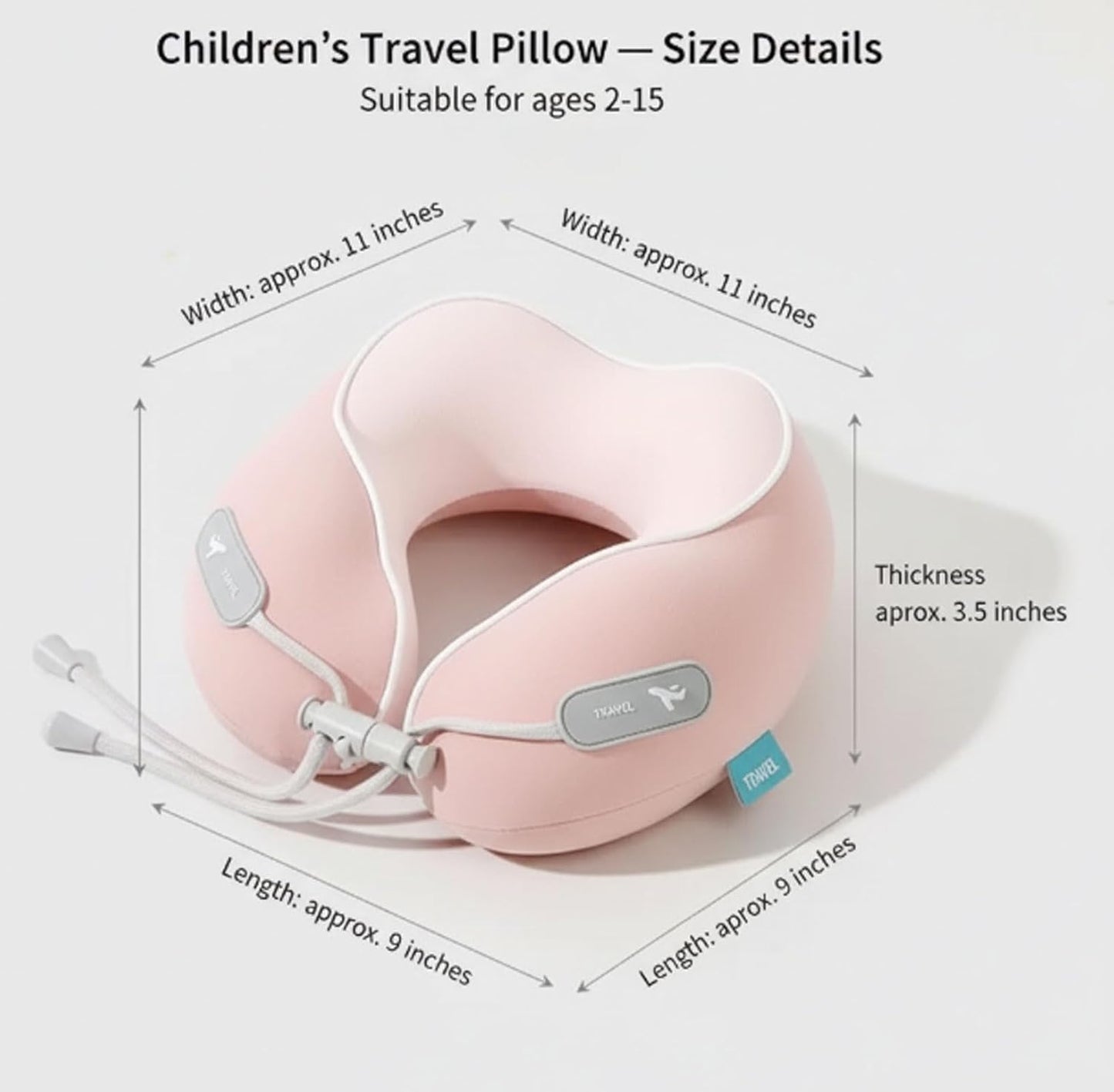 Travel Neck Pillow,Memory Foam Airplane Pillow, Pink
