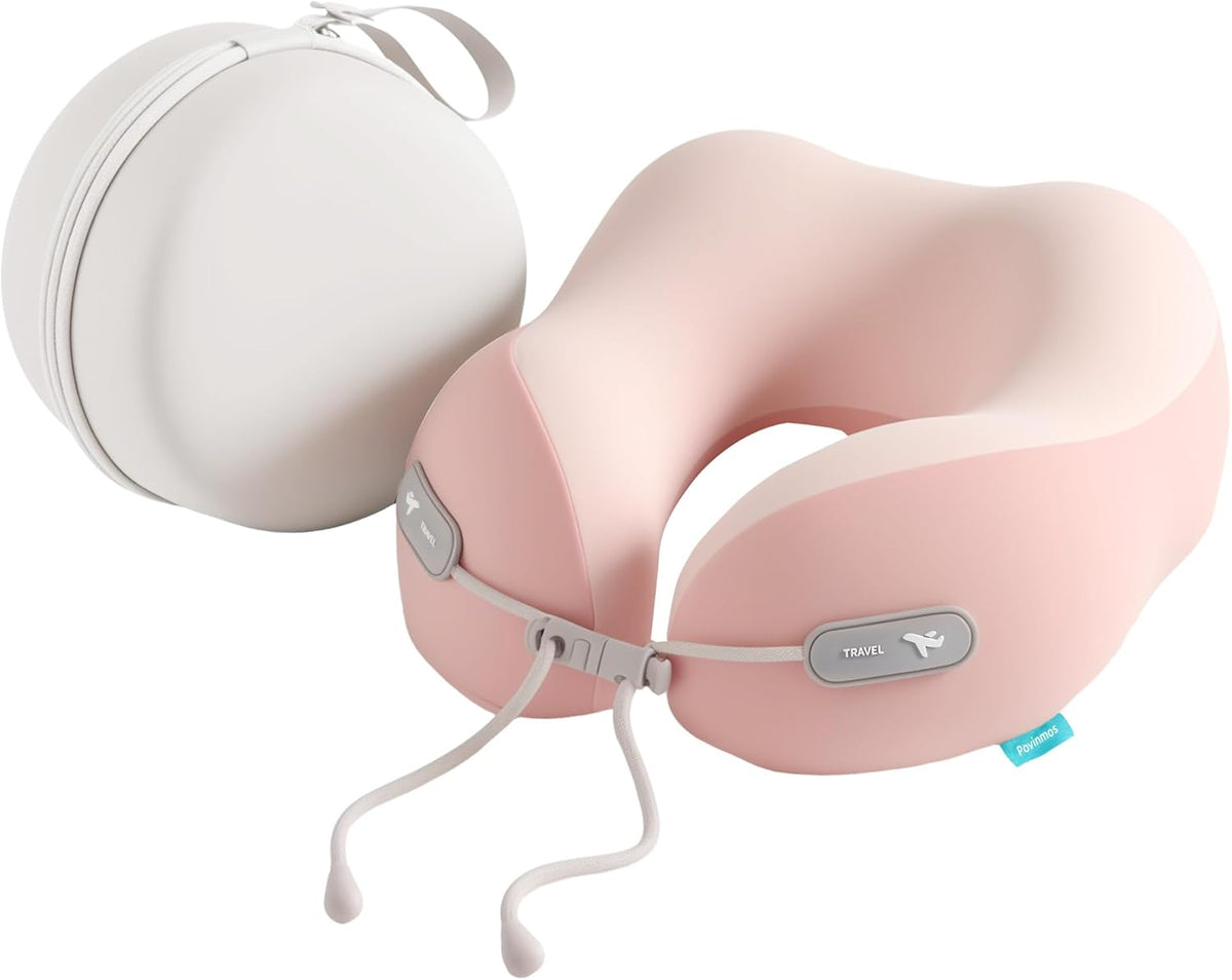 Travel Neck Pillow,Memory Foam Airplane Pillow, Pink
