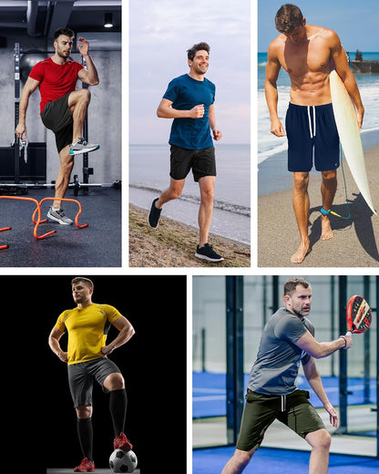 5 Pack Men's Athletic Shorts Quick Dry Loose-Fit Lightweight Running Workout Gym Shorts with Pockets
