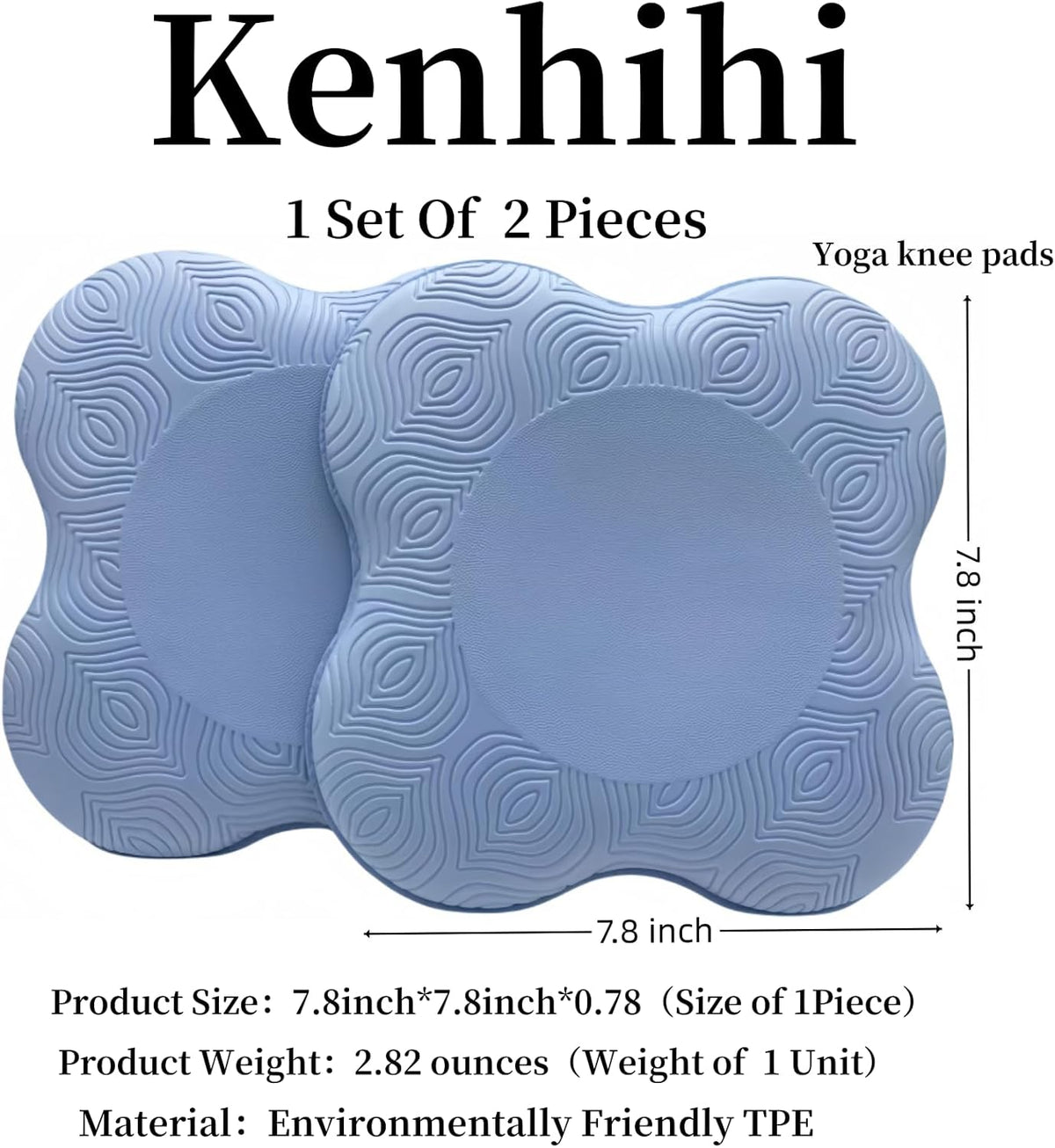 Yoga Knee Guards (Set of 2) - Male and Female Yoga Props and Accessories for Fitness, Travel, Meditation, Kneeling, Balance, Floor, Pilates Pads for Knee and Elbow