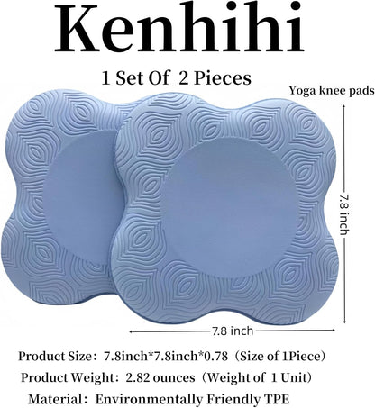 Yoga Knee Guards (Set of 2) - Male and Female Yoga Props and Accessories for Fitness, Travel, Meditation, Kneeling, Balance, Floor, Pilates Pads for Knee and Elbow