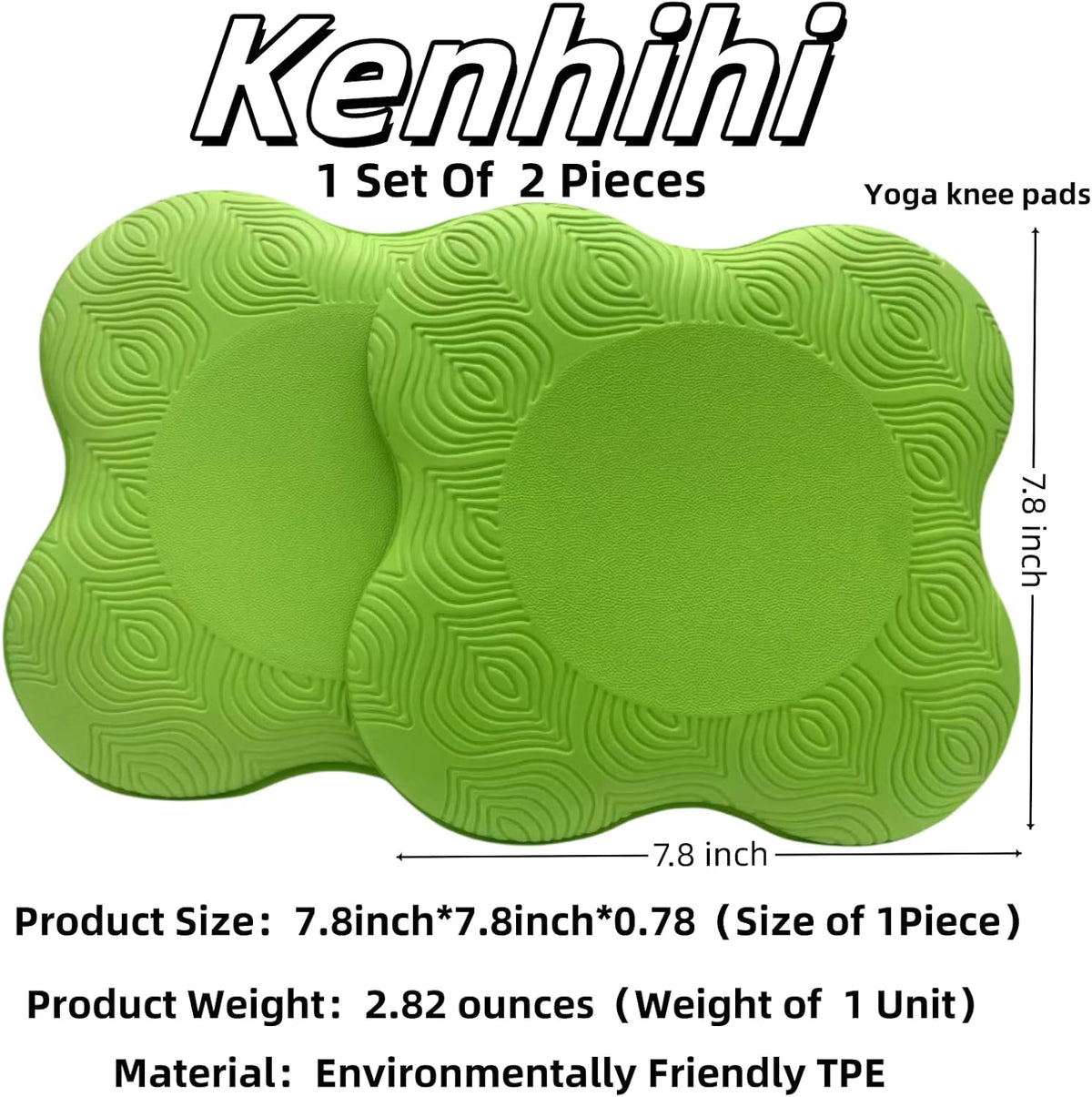 Yoga Knee Guards (Set of 2) - Male and Female Yoga Props and Accessories for Fitness, Travel, Meditation, Kneeling, Balance, Floor, Pilates Pads for Knee and Elbow