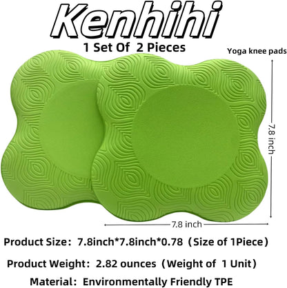 Yoga Knee Guards (Set of 2) - Male and Female Yoga Props and Accessories for Fitness, Travel, Meditation, Kneeling, Balance, Floor, Pilates Pads for Knee and Elbow