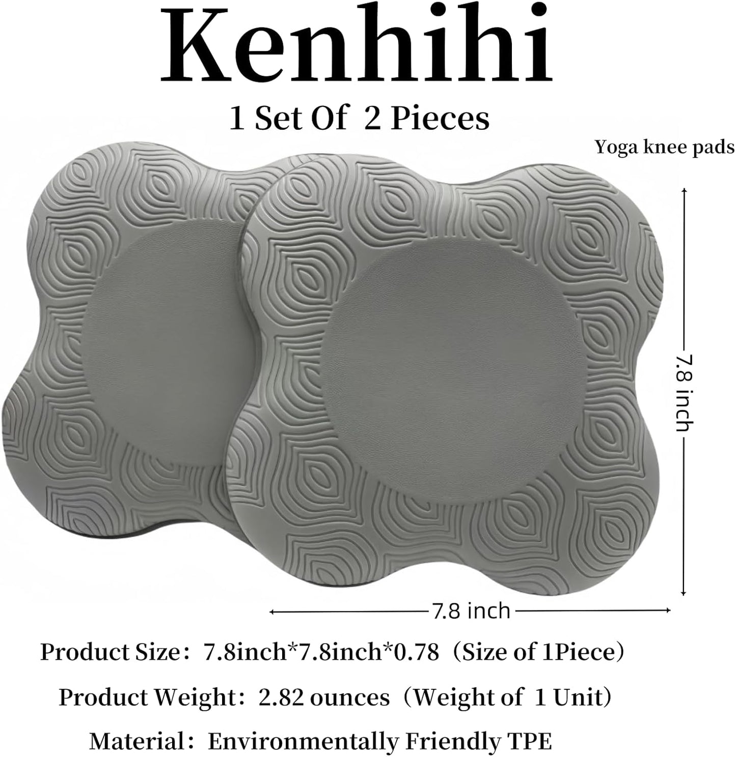 Yoga Knee Guards (Set of 2) - Male and Female Yoga Props and Accessories for Fitness, Travel, Meditation, Kneeling, Balance, Floor, Pilates Pads for Knee and Elbow