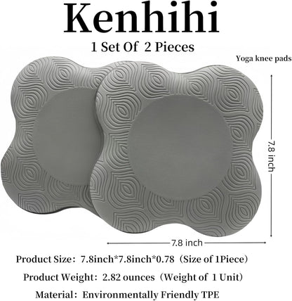 Yoga Knee Guards (Set of 2) - Male and Female Yoga Props and Accessories for Fitness, Travel, Meditation, Kneeling, Balance, Floor, Pilates Pads for Knee and Elbow