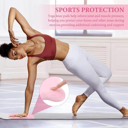 Yoga Knee Guards (Set of 2) - Male and Female Yoga Props and Accessories for Fitness, Travel, Meditation, Kneeling, Balance, Floor, Pilates Pads for Knee and Elbow