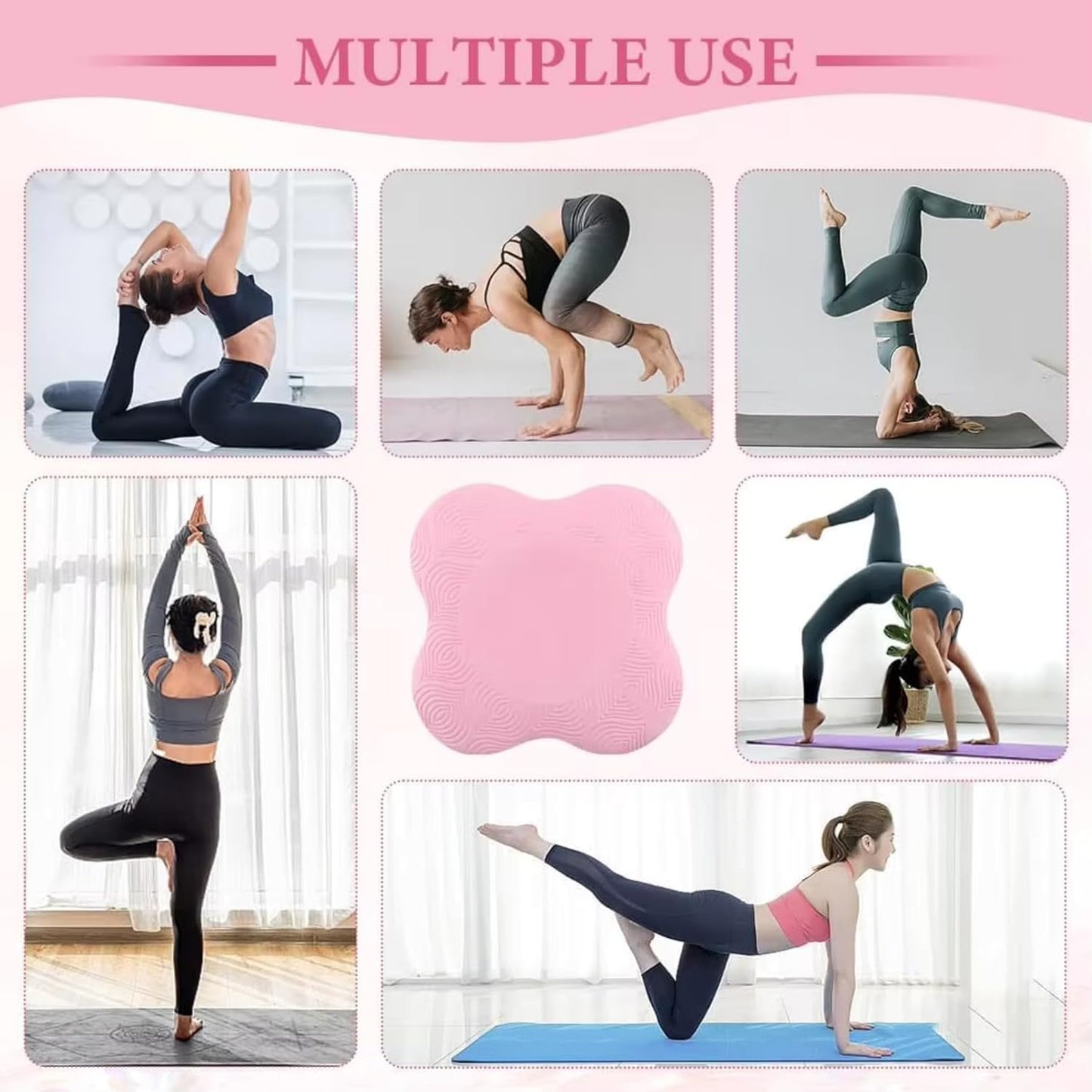 Yoga Knee Guards (Set of 2) - Male and Female Yoga Props and Accessories for Fitness, Travel, Meditation, Kneeling, Balance, Floor, Pilates Pads for Knee and Elbow