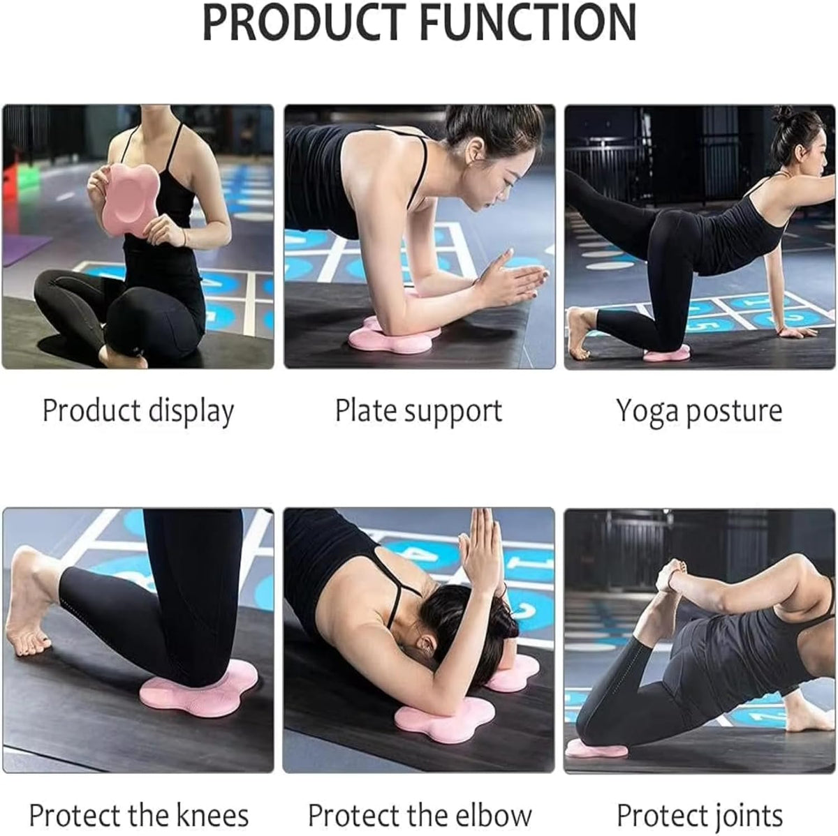 Yoga Knee Guards (Set of 2) - Male and Female Yoga Props and Accessories for Fitness, Travel, Meditation, Kneeling, Balance, Floor, Pilates Pads for Knee and Elbow