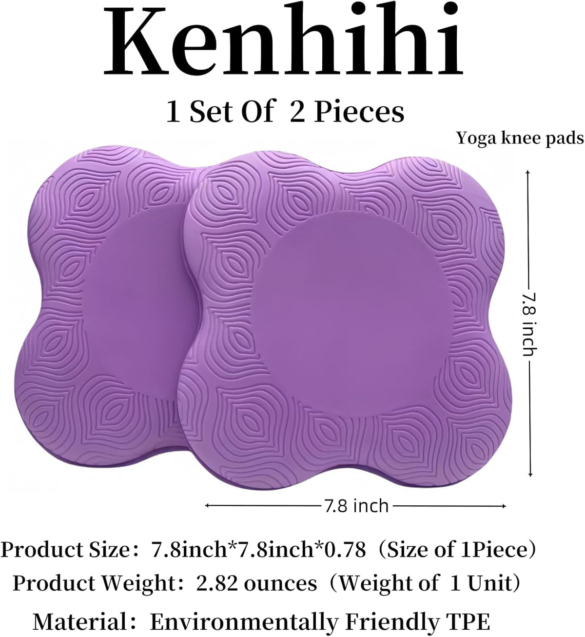 Yoga Knee Guards (Set of 2) - Male and Female Yoga Props and Accessories for Fitness, Travel, Meditation, Kneeling, Balance, Floor, Pilates Pads for Knee and Elbow