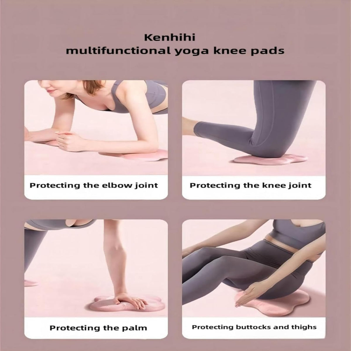 Yoga Knee Guards (Set of 2) - Male and Female Yoga Props and Accessories for Fitness, Travel, Meditation, Kneeling, Balance, Floor, Pilates Pads for Knee and Elbow