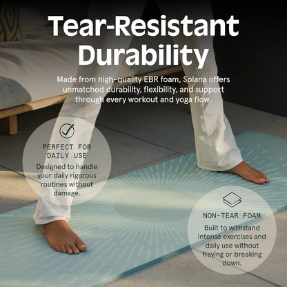 Solana Yoga Mat 1" Thick With Nylon Strap For Men & Women - Non Slip Exercise Mat For Home Yoga, Pilates, Stretching, Floor & Fitness Workouts