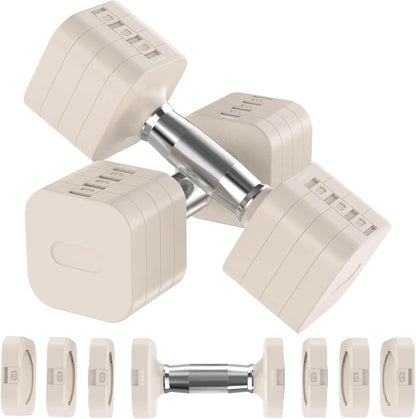 Adjustable Dumbbell Set,Adjustable Weight Dumbbells for Women/Men | 17.6LB/22LB/26.4LB/30.8LB for Choices, with Multiple Levels, Hand Weights Sets for Home Gym Full Body Workout