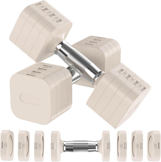 Adjustable Dumbbell Set,Adjustable Weight Dumbbells for Women/Men | 17.6LB/22LB/26.4LB/30.8LB for Choices, with Multiple Levels, Hand Weights Sets for Home Gym Full Body Workout