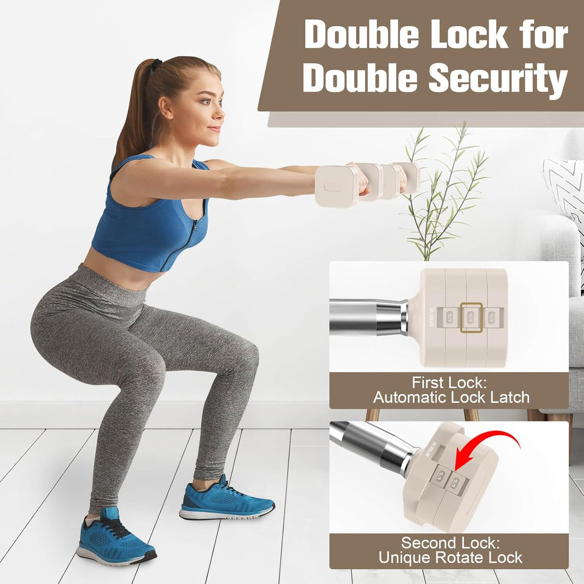 Adjustable Dumbbell Set,Adjustable Weight Dumbbells for Women/Men | 17.6LB/22LB/26.4LB/30.8LB for Choices, with Multiple Levels, Hand Weights Sets for Home Gym Full Body Workout