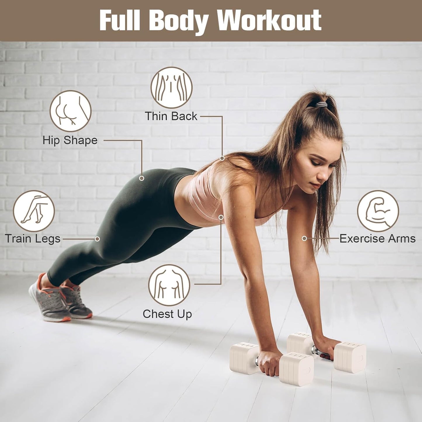 Adjustable Dumbbell Set,Adjustable Weight Dumbbells for Women/Men | 17.6LB/22LB/26.4LB/30.8LB for Choices, with Multiple Levels, Hand Weights Sets for Home Gym Full Body Workout