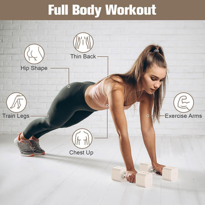 Adjustable Dumbbell Set,Adjustable Weight Dumbbells for Women/Men | 17.6LB/22LB/26.4LB/30.8LB for Choices, with Multiple Levels, Hand Weights Sets for Home Gym Full Body Workout