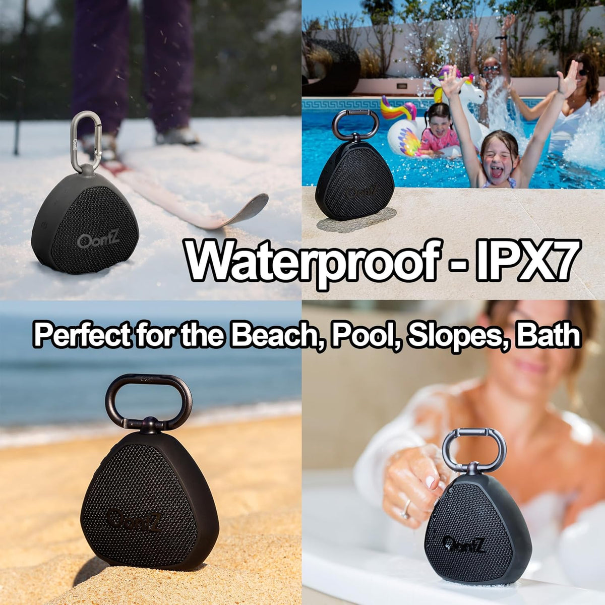 OontZ Angle 3 (4th Gen) – Portable Bluetooth Speaker, 12W Stereo Sound, 24 Hour Playtime, Rich Bass, 100 Foot Wireless Range, Waterproof, Home, Outdoor, Travel, Great Gift (Black)