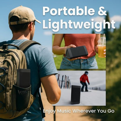 OontZ Angle 3 (4th Gen) – Portable Bluetooth Speaker, 12W Stereo Sound, 24 Hour Playtime, Rich Bass, 100 Foot Wireless Range, Waterproof, Home, Outdoor, Travel, Great Gift (Black)