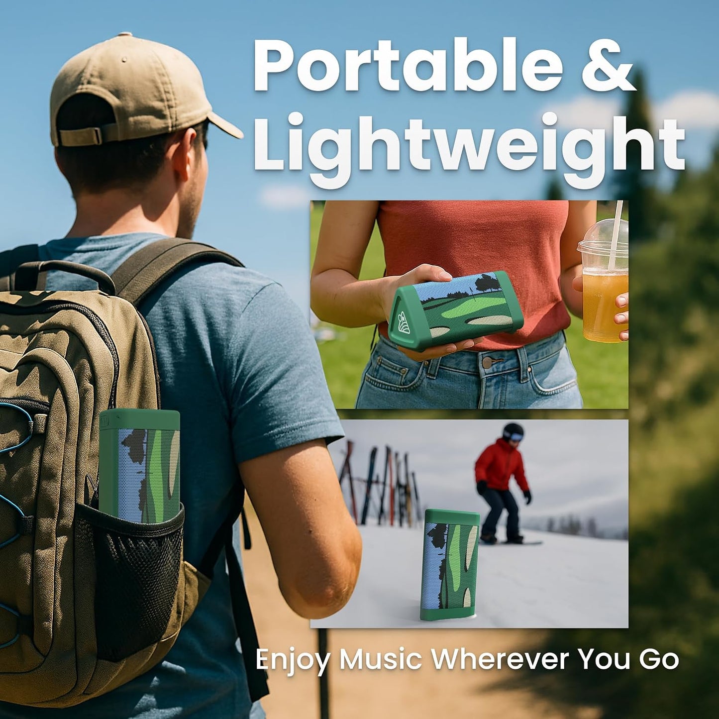 OontZ Angle 3 (4th Gen) – Portable Bluetooth Speaker, 12W Stereo Sound, 24 Hour Playtime, Rich Bass, 100 Foot Wireless Range, Waterproof, Home, Outdoor, Travel, Great Gift (Black)