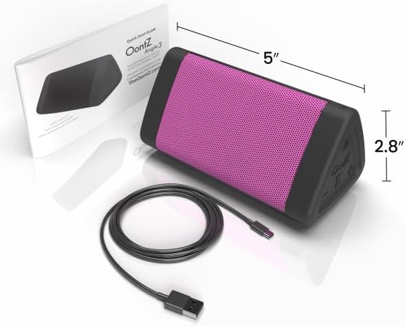 OontZ Angle 3 (4th Gen) – Portable Bluetooth Speaker, 12W Stereo Sound, 24 Hour Playtime, Rich Bass, 100 Foot Wireless Range, Waterproof, Home, Outdoor, Travel, Great Gift (Black)