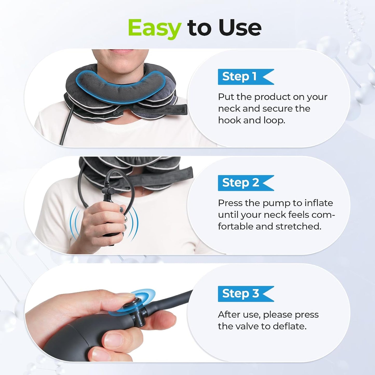Inflatable Neck Stretcher with Chin-Up for Effective Neck Pain Relief