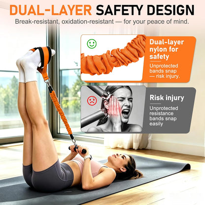 Multifunctional Pedal Resistance Band with Handles, Adjustable Detachable Latex Exercise Bands, Home Gym Workout for Women Men